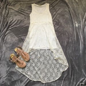 White Lace High Low Dress